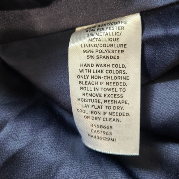 Rachel Parcell Dress Women SZ large blue floral with Metallic flowy ruffle - Picture 12 of 12